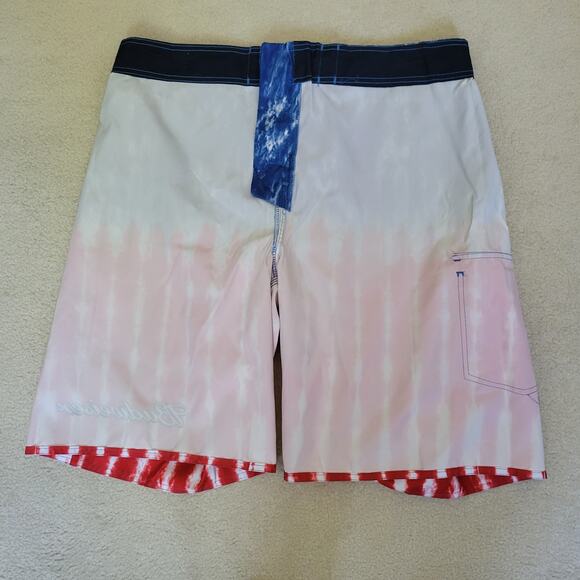 NWT Budweiser Size 36 Tie Dye Drawstring Board Shorts Swim Trunks Pocket - Picture 5 of 14